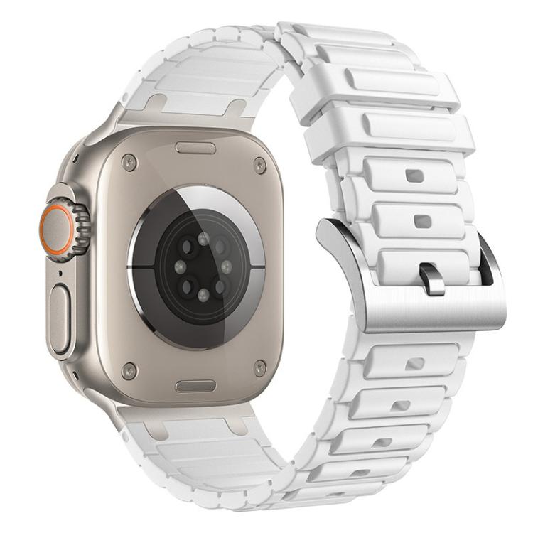 For Apple Watch 49mm / 46mm / 45mm / 44mm Reinforced I-Shape Texture Silicone Watch Band