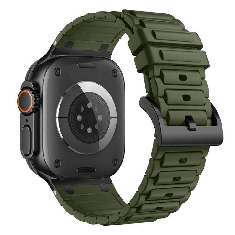 For Apple Watch 49mm / 46mm / 45mm / 44mm Reinforced I-Shape Texture Silicone Watch Band