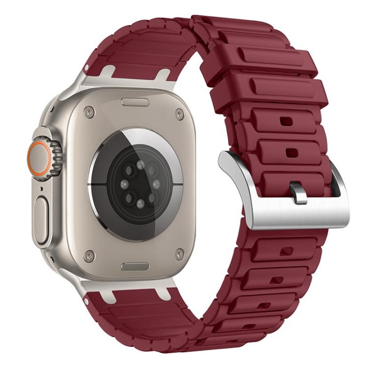 For Apple Watch 42mm / 41mm / 40mm / 38mm Reinforced I-Shape Texture Silicone Watch Band