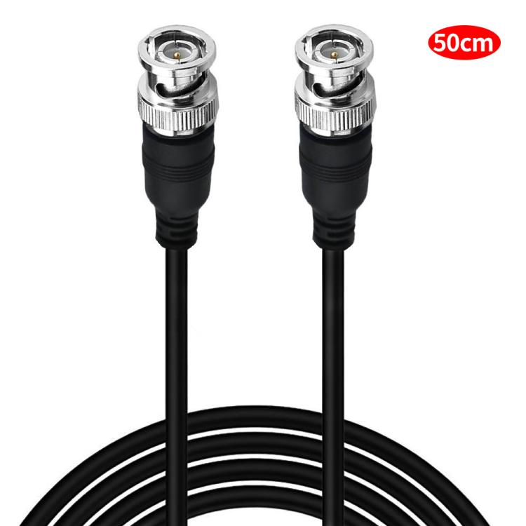 JUNSUNMAY Male to Male RG59U BNC Extension Cable for Video Security Camera CCTV Systems, Length:50cm