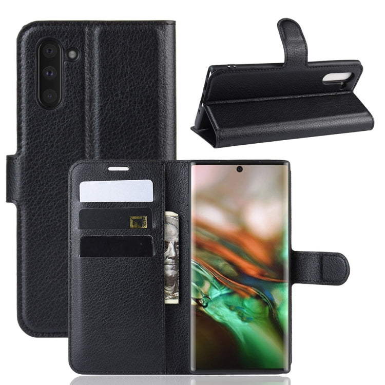 Litchi Texture Horizontal Flip Leather Case for Galaxy Note 10, with Wallet & Holder & Card Slots