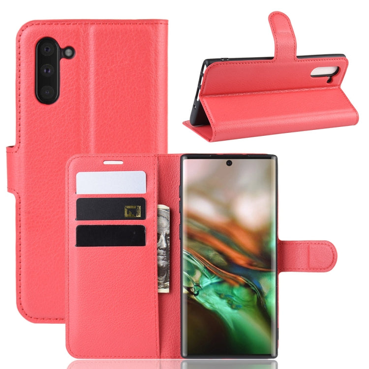 Litchi Texture Horizontal Flip Leather Case for Galaxy Note 10, with Wallet & Holder & Card Slots