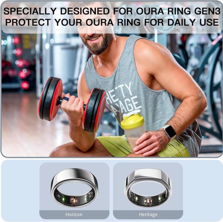 For Oura Ring Gen3 / Samsung Galaxy Ring Silicone Ring Cover, Size:S 5-10