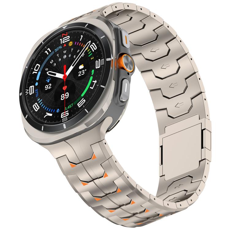 For Samsung Galaxy Watch Ultra 47mm / Ultra 2025 Steel Kongman Folding Clasp Titanium Metal Watch Band
