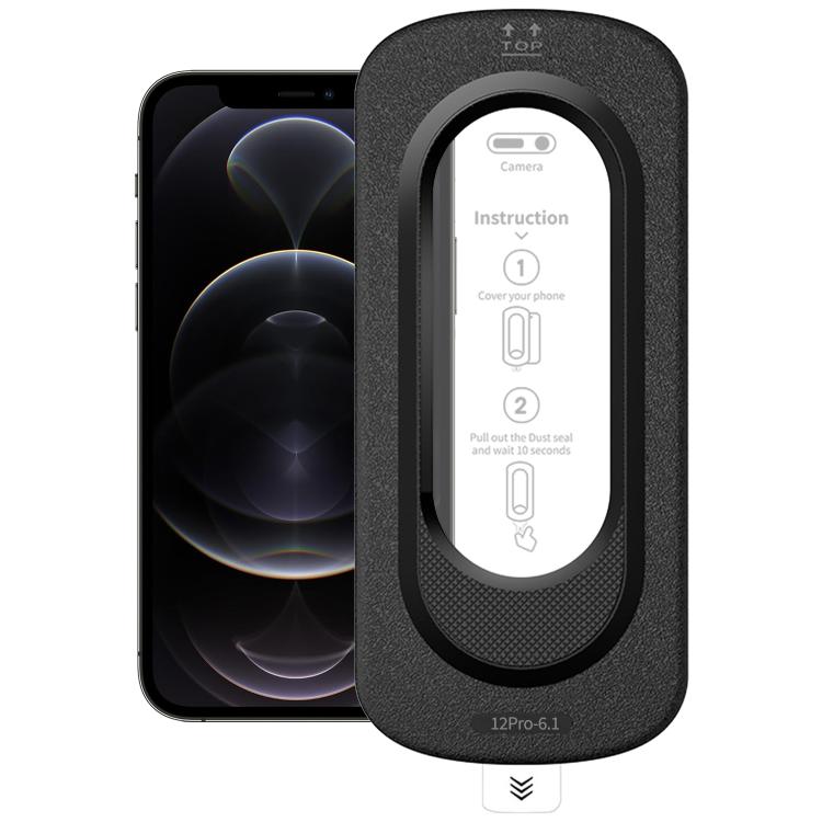 For iPhone 12 Pro Smooth Anti-Fingerprint Easy Install Dust-Free Box HD Tempered Glass Film
