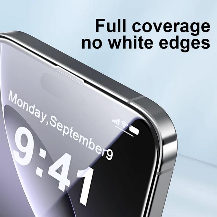 For iPhone 14 Pro Max Smooth Anti-Fingerprint Easy Install Dust-Free Box HD Tempered Glass Film