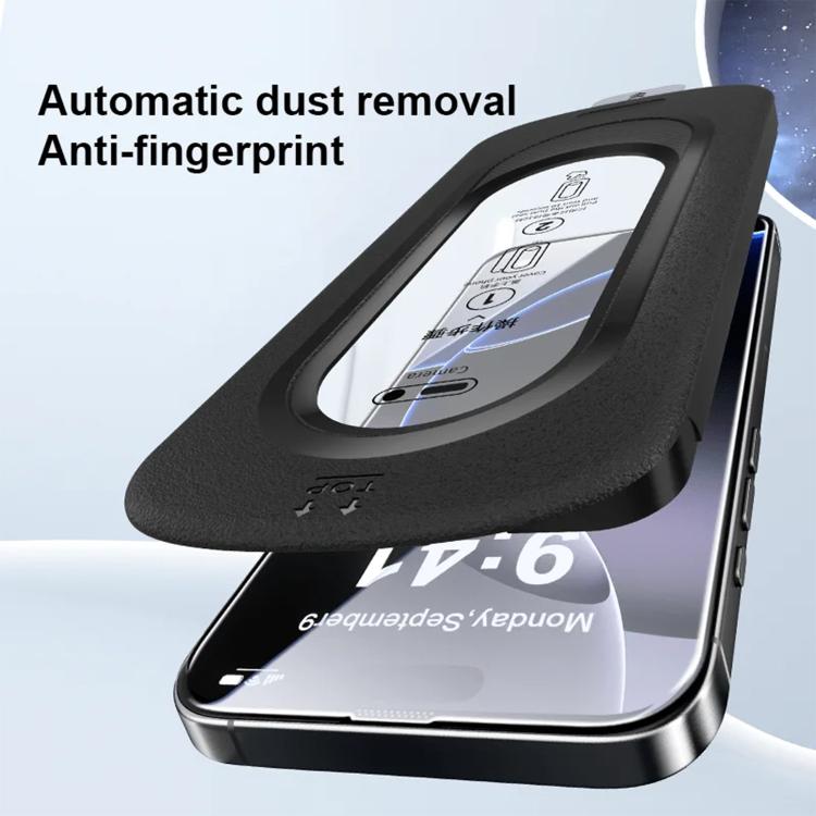 For iPhone 16 Smooth Anti-Fingerprint Easy Install Dust-Free Box HD Tempered Glass Film