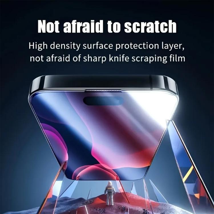 For iPhone 15 Smooth Anti-Fingerprint Easy Install Dust-Free Box Privacy Tempered Glass Film