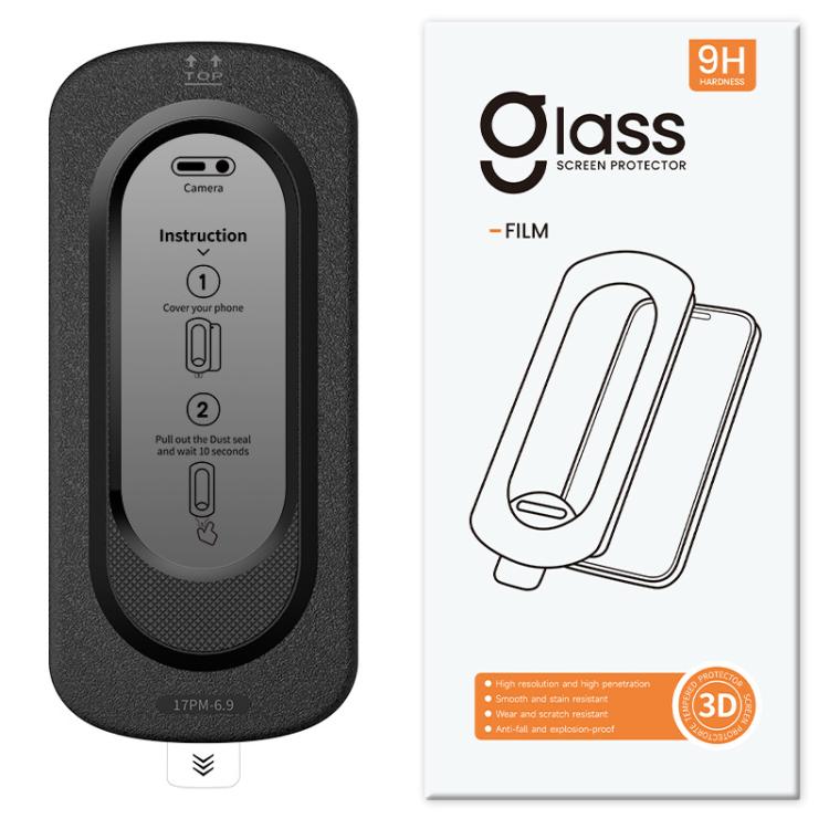 For iPhone 16 Pro Smooth Anti-Fingerprint Easy Install Dust-Free Box Privacy Tempered Glass Film