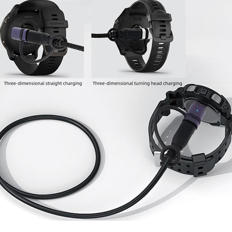 For Garmin Series Smart Watch Anti-Loss Lanyard Charging Metal Adapter Curved-End Style