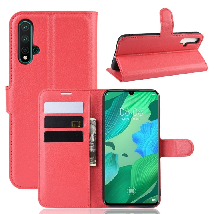 Litchi Texture Horizontal Flip Leather Case for Huawei Nova 5, with Wallet & Holder & Card Slots