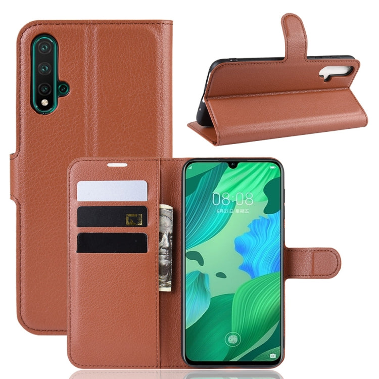 Litchi Texture Horizontal Flip Leather Case for Huawei Nova 5, with Wallet & Holder & Card Slots