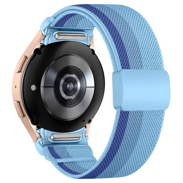 For Samsung Galaxy Watch FE / 7 / 6 / 5 / 4 Press Button Twill Plastic Magnetic Buckle Nylon Watch Band