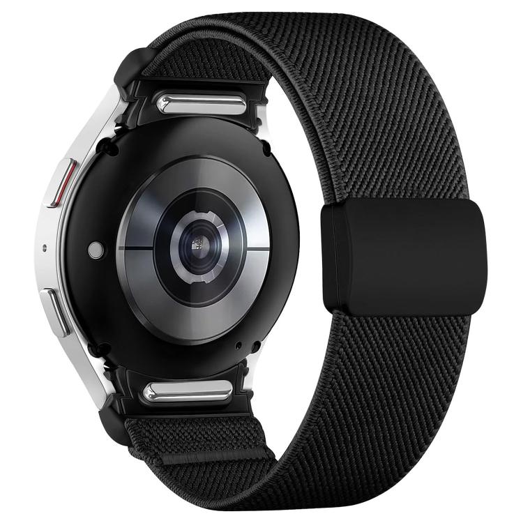 For Samsung Galaxy Watch FE / 7 / 6 / 5 / 4 Press Button Twill Plastic Magnetic Buckle Nylon Watch Band