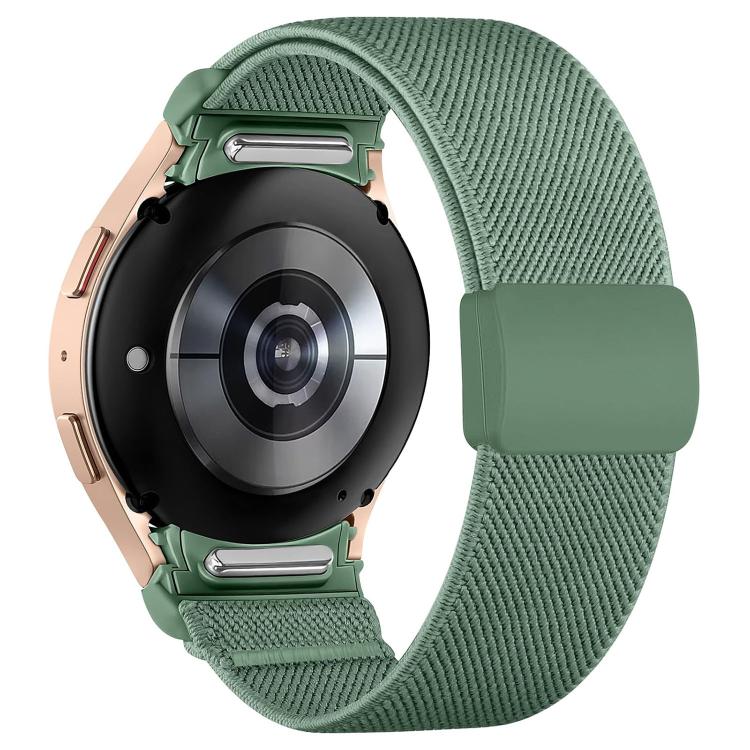 For Samsung Galaxy Watch FE / 7 / 6 / 5 / 4 Press Button Twill Plastic Magnetic Buckle Nylon Watch Band