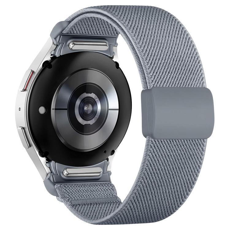 For Samsung Galaxy Watch FE / 7 / 6 / 5 / 4 Press Button Twill Plastic Magnetic Buckle Nylon Watch Band