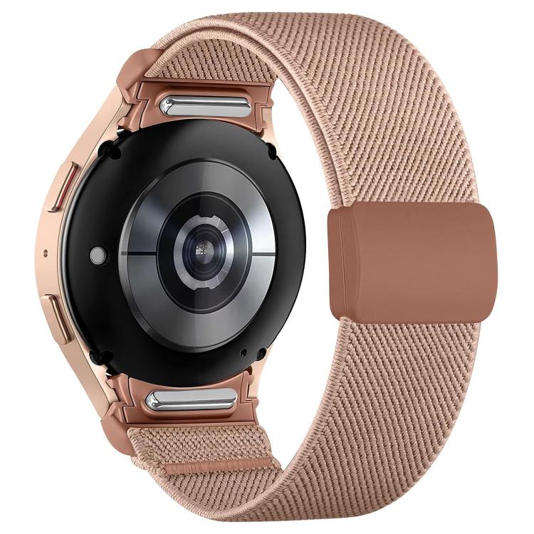 For Samsung Galaxy Watch FE / 7 / 6 / 5 / 4 Press Button Twill Plastic Magnetic Buckle Nylon Watch Band