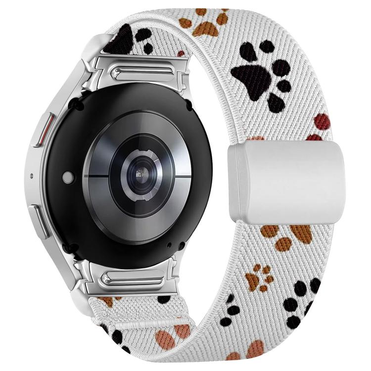 For Samsung Galaxy Watch FE / 7 / 6 / 5 / 4 Press Button Twill Plastic Magnetic Buckle Nylon Watch Band