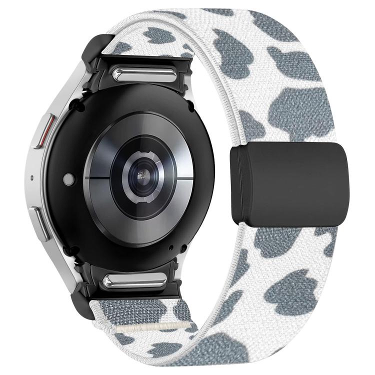 For Samsung Galaxy Watch FE / 7 / 6 / 5 / 4 Press Button Twill Plastic Magnetic Buckle Nylon Watch Band