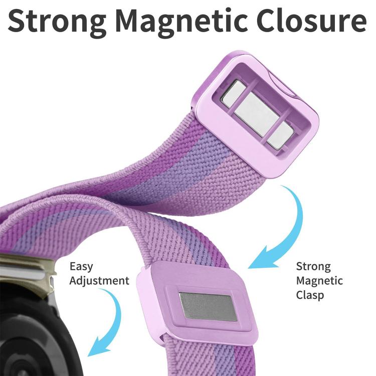 For Samsung Galaxy Watch FE / 7 / 6 / 5 / 4 Press Button Twill Plastic Magnetic Buckle Nylon Watch Band