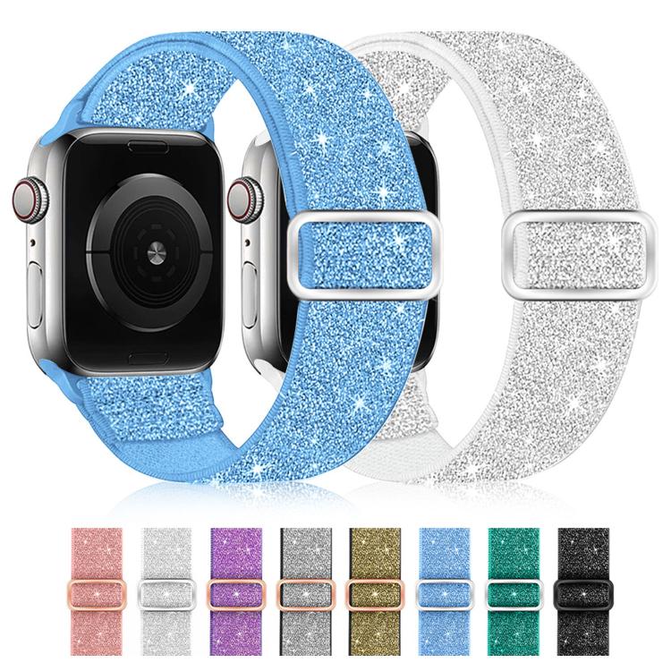 For Apple Watch 42mm / 41mm / 40mm / 38mm Glitter Elastic Nylon Watch Band