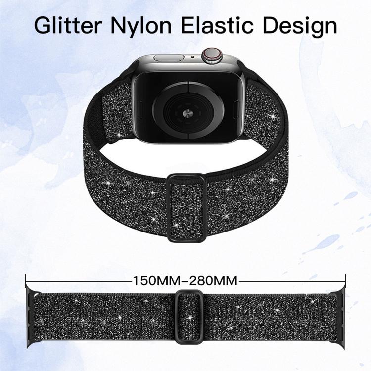 For Apple Watch 49mm / 46mm / 45mm / 44mm Glitter Elastic Nylon Watch Band