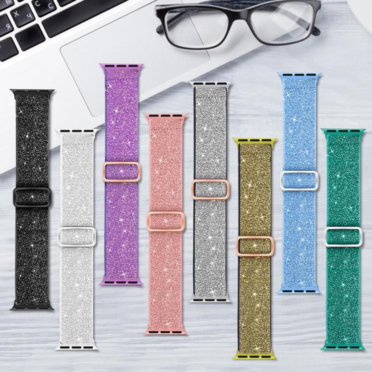 For Apple Watch 49mm / 46mm / 45mm / 44mm Glitter Elastic Nylon Watch Band