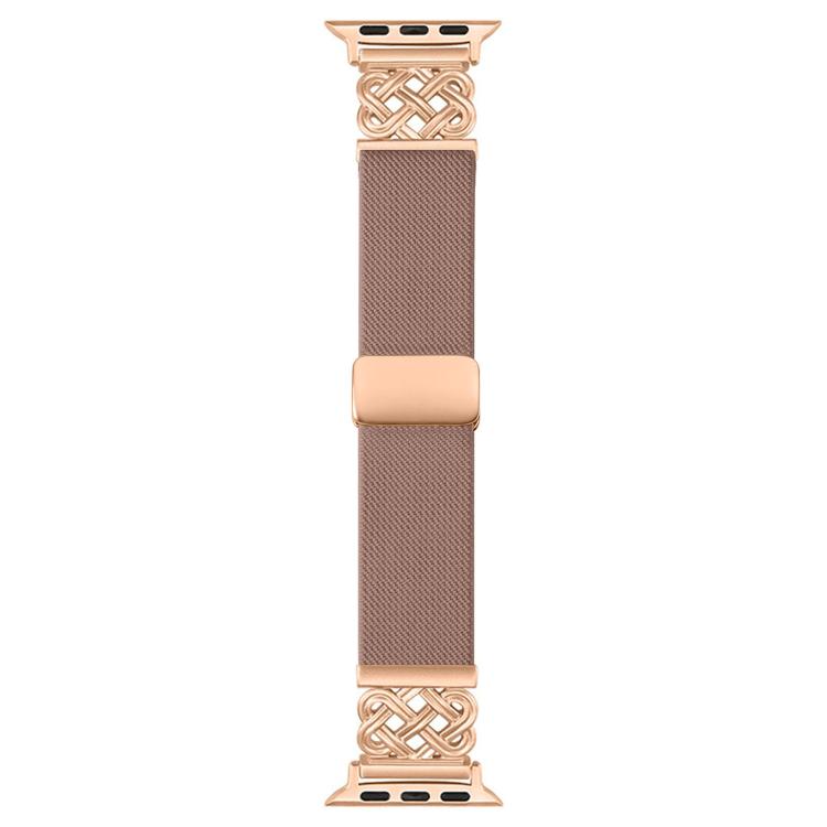 For Apple Watch 49mm / 46mm / 45mm / 44mm Chinese Knot Magnetic Buckle Twill Stretch Nylon Watch Band