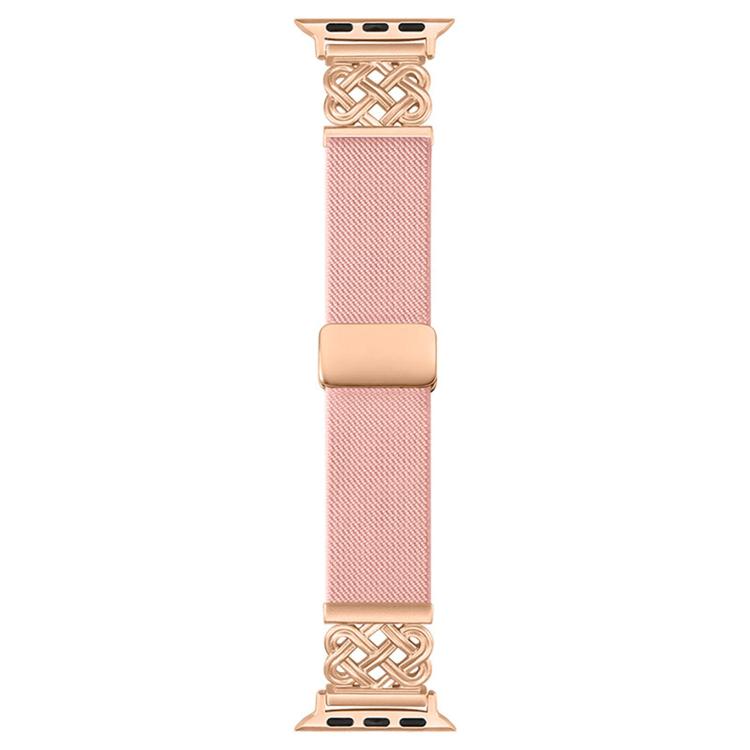 For Apple Watch 42mm / 41mm / 40mm / 38mm Chinese Knot Magnetic Buckle Twill Stretch Nylon Watch Band