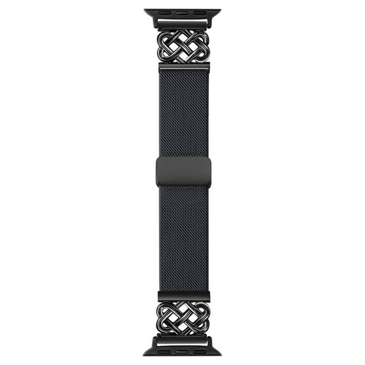For Apple Watch 42mm / 41mm / 40mm / 38mm Chinese Knot Magnetic Buckle Twill Stretch Nylon Watch Band