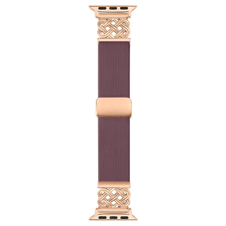 For Apple Watch 42mm / 41mm / 40mm / 38mm Chinese Knot Magnetic Buckle Twill Stretch Nylon Watch Band
