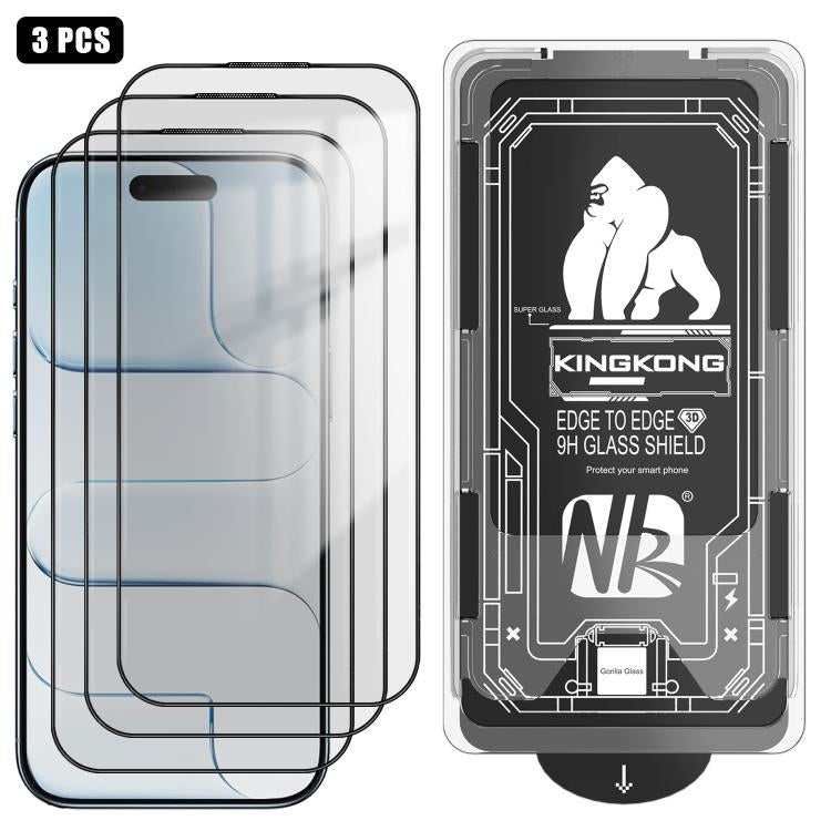 For iPhone Air 3pcs Easy Install Box Dust-Free 3D Curved Edge HD Electroplated Explosion-Proof Tempered Glass Film