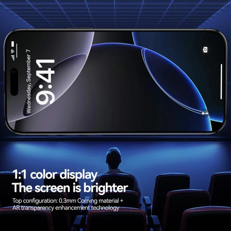 For iPhone 15 Pro Max 3pcs Easy Install Box Dust-Free 3D Curved Edge HD Electroplated Explosion-Proof Tempered Glass Film