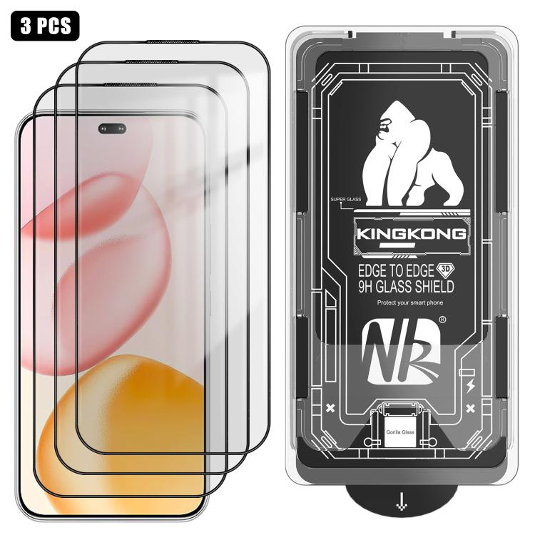 For Honor 400 Pro Global 160.8mm 3pcs Easy Install Box Dust-Free 3D Curved Edge HD Electroplated Explosion-Proof Tempered Glass Film