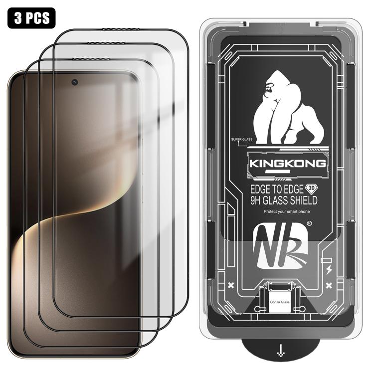 For Honor Magic7 3pcs Easy Install Box Dust-Free 3D Curved Edge HD Electroplated Explosion-Proof Tempered Glass Film