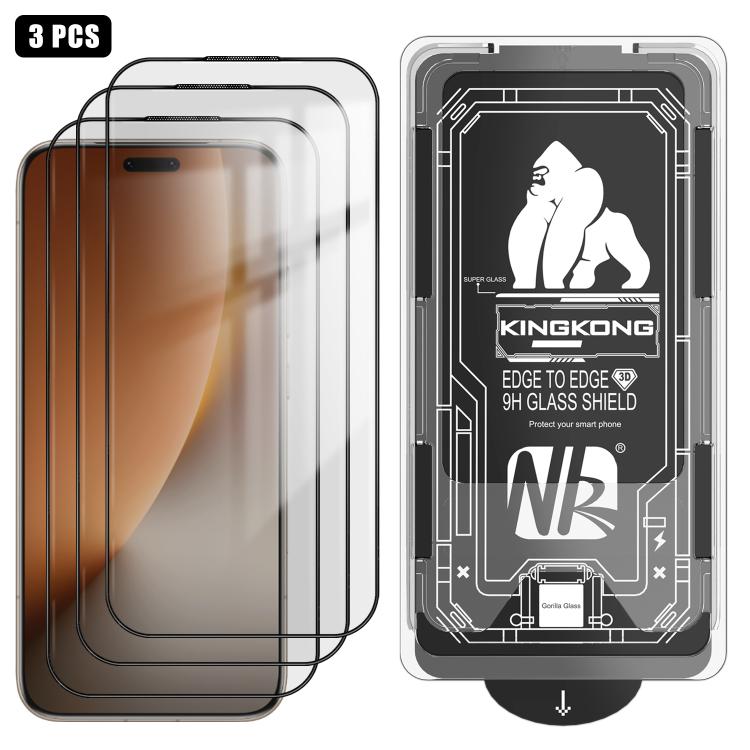 For Honor Magic8 3pcs Easy Install Box Dust-Free 3D Curved Edge HD Electroplated Explosion-Proof Tempered Glass Film