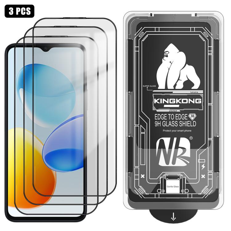 For Honor Play 50 3pcs Easy Install Box Dust-Free 3D Curved Edge HD Electroplated Explosion-Proof Tempered Glass Film