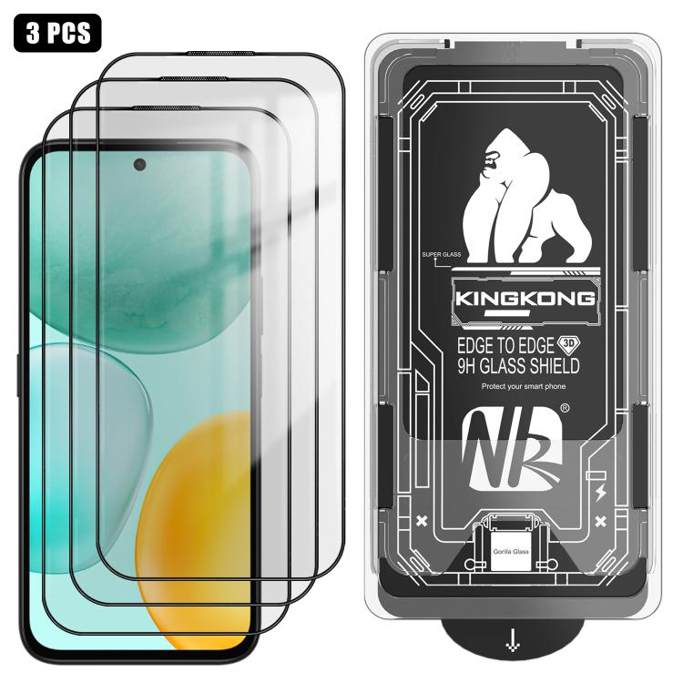 For Honor Play 60 3pcs Easy Install Box Dust-Free 3D Curved Edge HD Electroplated Explosion-Proof Tempered Glass Film