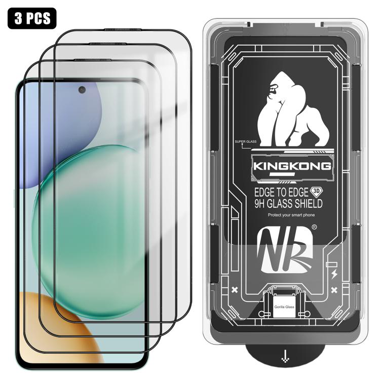 For Honor Play 10T 5G 3pcs Easy Install Box Dust-Free 3D Curved Edge HD Electroplated Explosion-Proof Tempered Glass Film