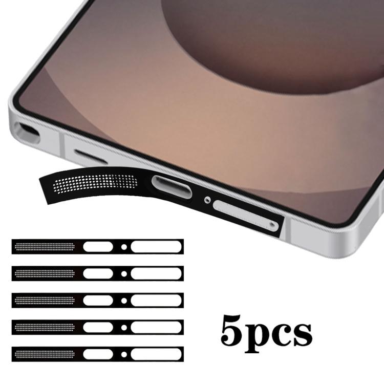 For Samsung Galaxy S25 Ultra 5G 5pcs High-Density Metallic Integrated Speaker Dust Cover