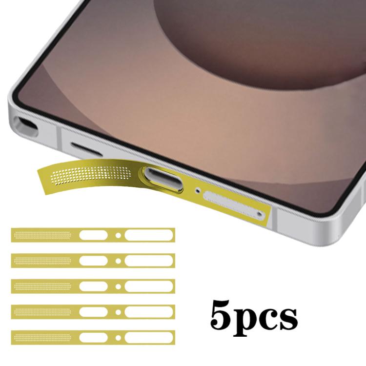 For Samsung Galaxy S25 Ultra 5G 5pcs High-Density Metallic Integrated Speaker Dust Cover