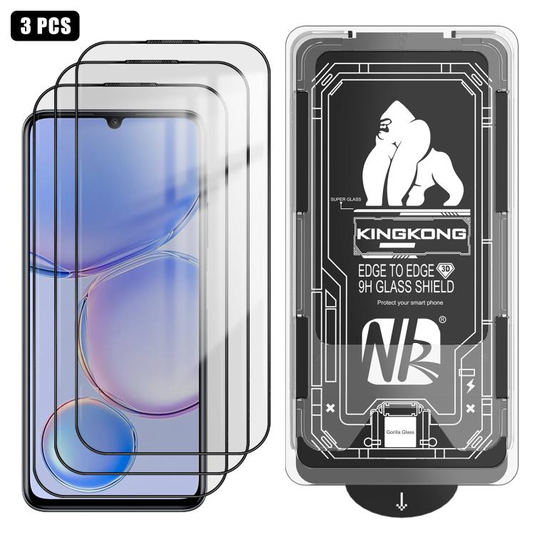 For Huawei Enjoy 60 3pcs Easy Install Box Dust-Free 3D Curved Edge HD Electroplated Explosion-Proof Tempered Glass Film