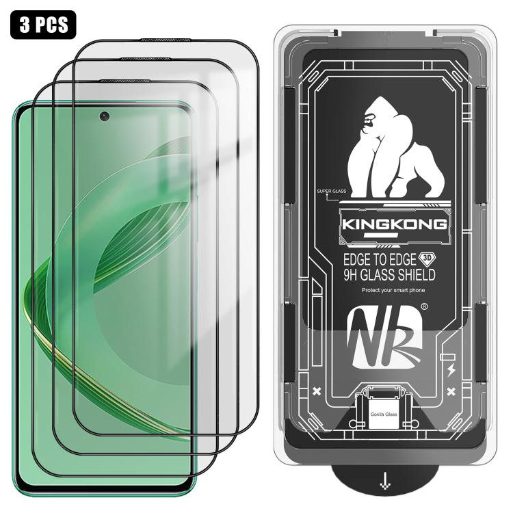 For Huawei nova 11 SE 3pcs Easy Install Box Dust-Free 3D Curved Edge HD Electroplated Explosion-Proof Tempered Glass Film