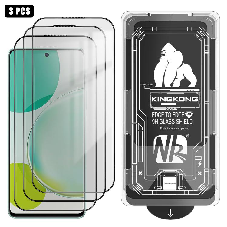 For Huawei nova 11i 3pcs Easy Install Box Dust-Free 3D Curved Edge HD Electroplated Explosion-Proof Tempered Glass Film