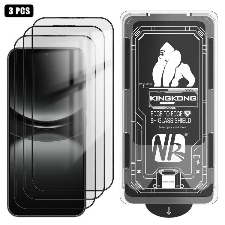 For Huawei nova 12 3pcs Easy Install Box Dust-Free 3D Curved Edge HD Electroplated Explosion-Proof Tempered Glass Film