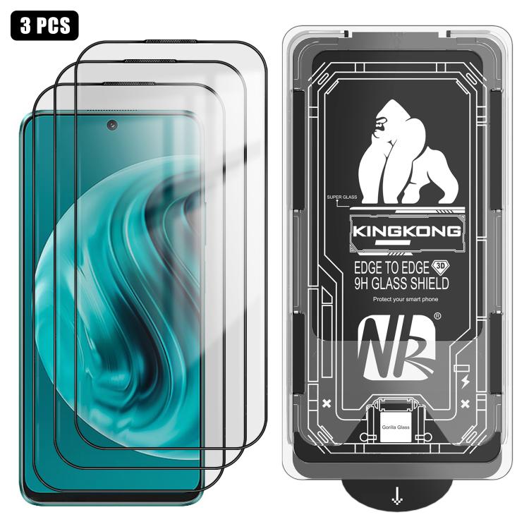 For Huawei nova 12i 3pcs Easy Install Box Dust-Free 3D Curved Edge HD Electroplated Explosion-Proof Tempered Glass Film