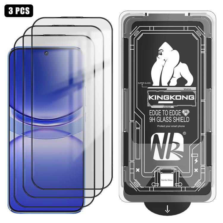 For Huawei nova 12s 3pcs Easy Install Box Dust-Free 3D Curved Edge HD Electroplated Explosion-Proof Tempered Glass Film