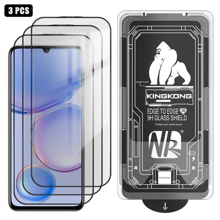 For Huawei nova Y71 3pcs Easy Install Box Dust-Free 3D Curved Edge HD Electroplated Explosion-Proof Tempered Glass Film