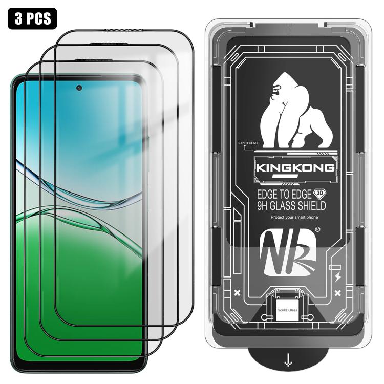 For OPPO A5 5G Global 3pcs Easy Install Box Dust-Free 3D Curved Edge HD Electroplated Explosion-Proof Tempered Glass Film