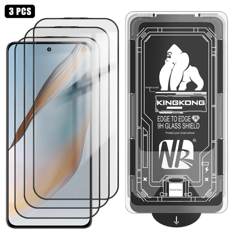 For OPPO K12 Plus 3pcs Easy Install Box Dust-Free 3D Curved Edge HD Electroplated Explosion-Proof Tempered Glass Film